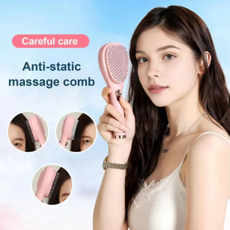 Self-Cleaning Hair Brush Massage Brush Portable Telescopic Hair Brush Anti-Static Scalp Detangling Comb Hairdressing Accessories