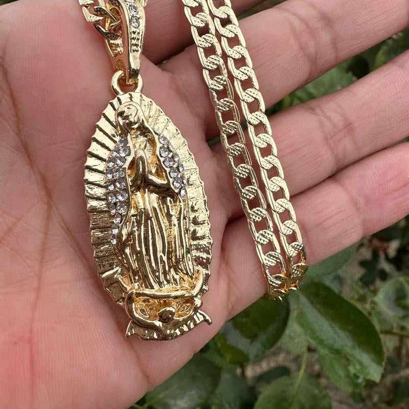 Bling Virgen Necklace 24”Inch Anniversary Male Birthday Daily Engagement Auspicious Auspicious