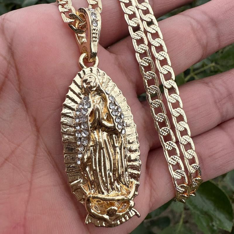 Bling Virgen Necklace 24”Inch Anniversary Male Birthday Daily Engagement Auspicious Auspicious