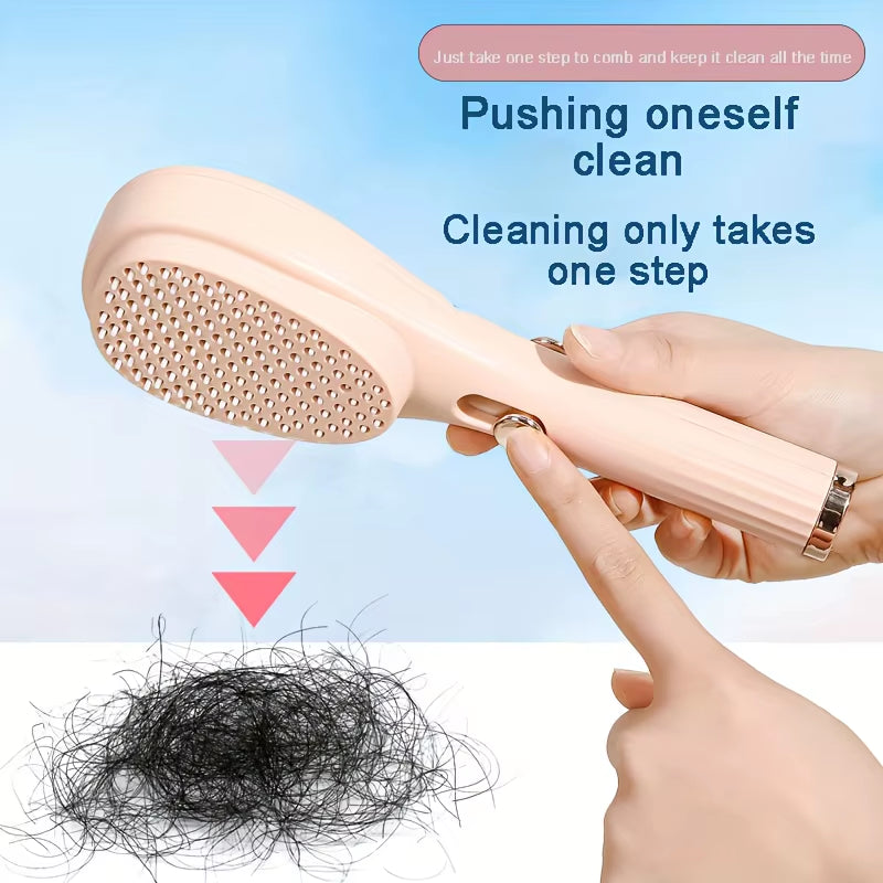 Self-Cleaning Hair Brush Massage Brush Portable Telescopic Hair Brush Anti-Static Scalp Detangling Comb Hairdressing Accessories