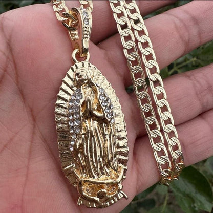 Bling Virgen Necklace 24”Inch Anniversary Male Birthday Daily Engagement Auspicious Auspicious