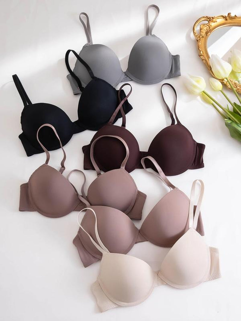 Women'S Solid Underwire Bra, Casual Adjustable Strap Bra, Women'S Lingerie for All Seasons, Women'S Bras