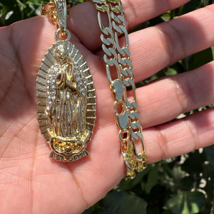 Bling Virgen Necklace 24”Inch Anniversary Male Birthday Daily Engagement Auspicious Auspicious