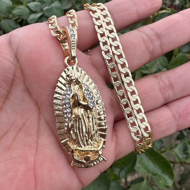 Bling Virgen Necklace 24”Inch Anniversary Male Birthday Daily Engagement Auspicious Auspicious