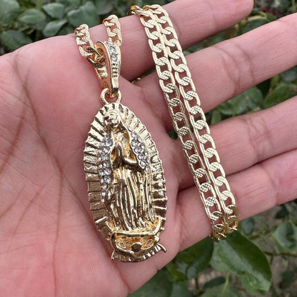 Bling Virgen Necklace 24”Inch Anniversary Male Birthday Daily Engagement Auspicious Auspicious