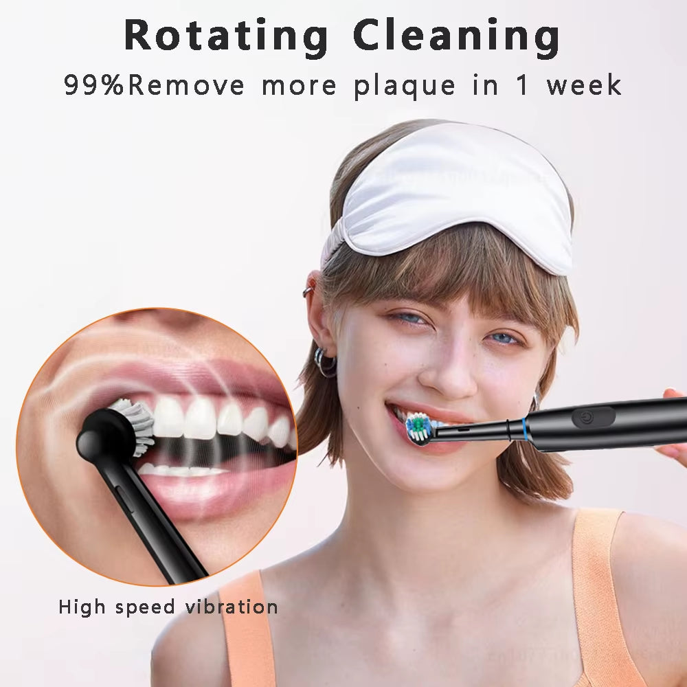 Rechargeable Electric Toothbrush Rotary Electric Tooth Brush for Adults Smart Tooth Brush Teeth Cleaner with 8 Soft Brush Heads