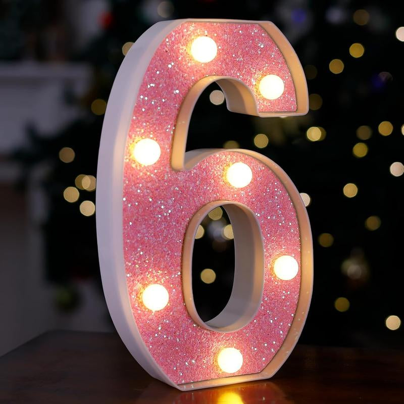 LED Letter Lights Pink Glitter Marquee Letters Light up Alphabet Letters Sign Battery Powered for Home Party Decoration Night Bar Wedding Birthday Holiday Lamp Girls Room Decor - Letter J