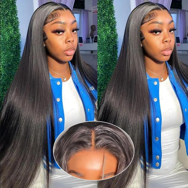 9X6 Glueless Wig Human Hair Ready to Wear Pre-Cut Lace Ready and Go Glueless Wigs Straight Lace Front Human Hair Wig for Women