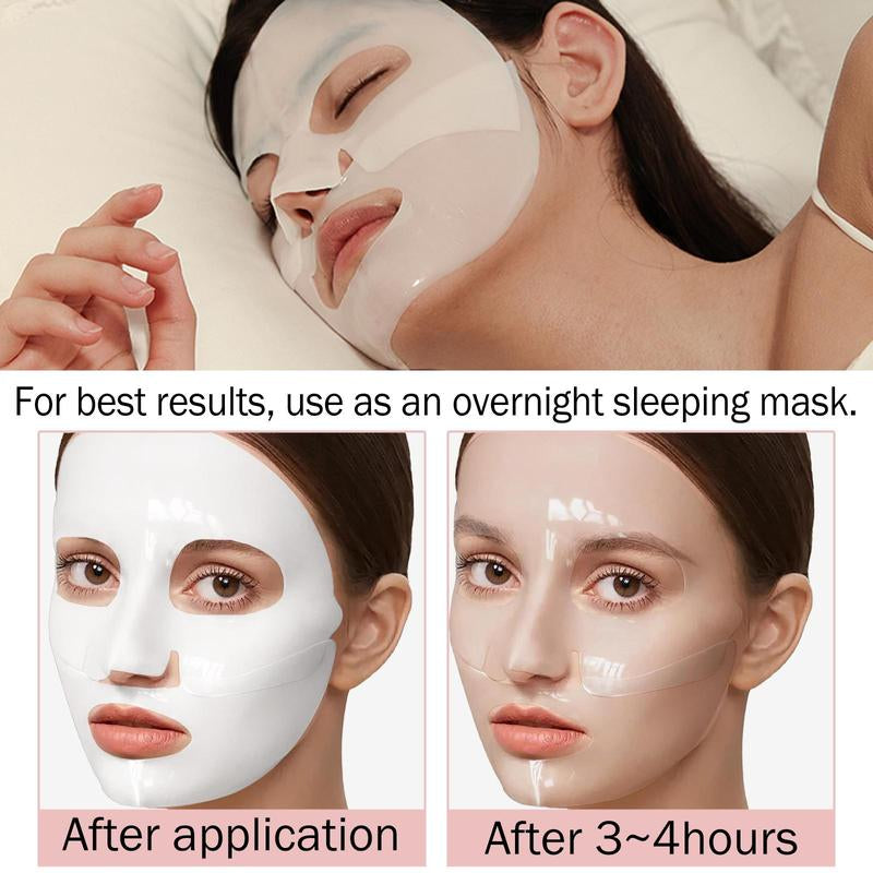 Collagen & Hyaluronic Acid Facial Mask, 2 Boxes Moisturizing Facial Mask, Deep Hydrating Face Mask, Face Care Product for Women & Men