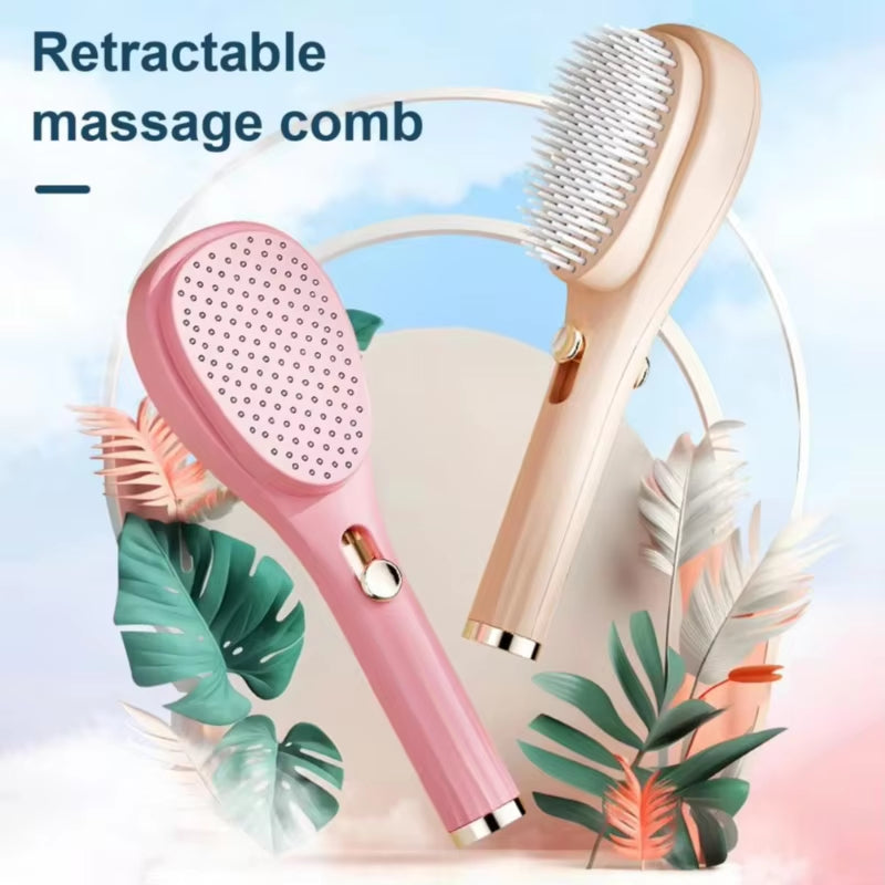 Self-Cleaning Hair Brush Massage Brush Portable Telescopic Hair Brush Anti-Static Scalp Detangling Comb Hairdressing Accessories