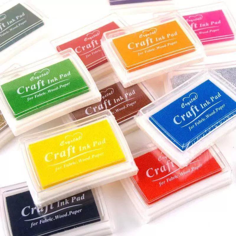 Colorful Ink Pad, 1 Count Craft Ink Pad, DIY Stamp Ink Pad, Washable Finger Ink Pad, Multicolor Craft Stamp Pad for Paper Wood Fabric, Office Stationery & Supplies