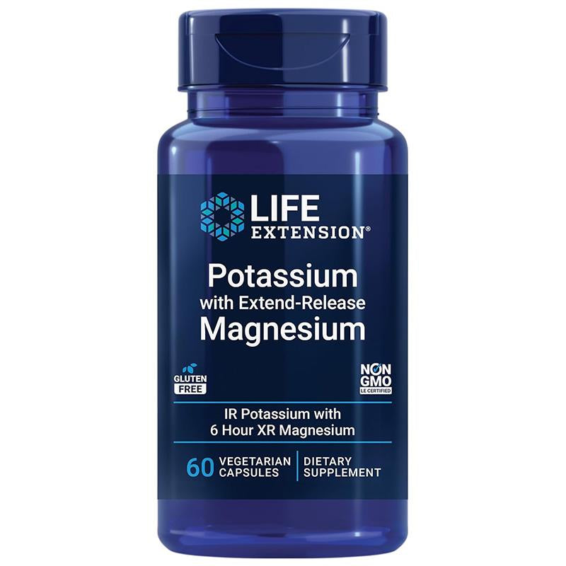 Potassium Supplement - Blood Pressure Supplements,With Extend-Release Magnesium, Potassium Chloride, Magnesium Citrate, Magnesium Oxide - Support Heart & Arterial Health, Blood Pressure & Vascular Health Formula - 60 Capsules Life Extension Supplement