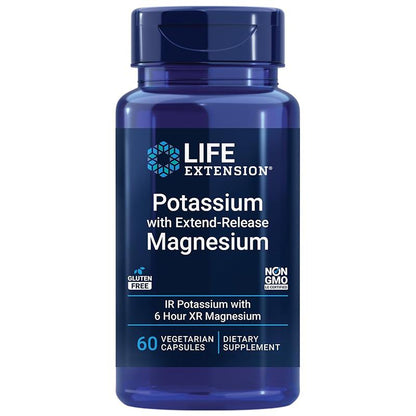 Potassium Supplement - Blood Pressure Supplements,With Extend-Release Magnesium, Potassium Chloride, Magnesium Citrate, Magnesium Oxide - Support Heart & Arterial Health, Blood Pressure & Vascular Health Formula - 60 Capsules Life Extension Supplement