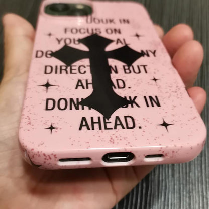 Pink Cross Iphone , Silicone Shockproof Phone with [Soft Scratch-Resistant Microfiber Lining] Protector Smartphone Protective Cellphone Protection Screen Protector Cover Handheld Iphone15Plus Case Accessories Casing Phonecase Devices Keyboard Phone Case